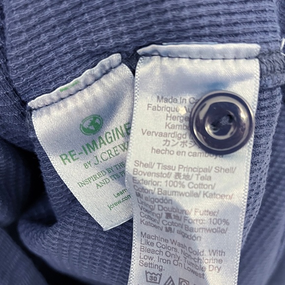 J. Crew Waffle Lined Garment Dyed Knit Harbor Shirt Men’s Large - Picture 10 of 14